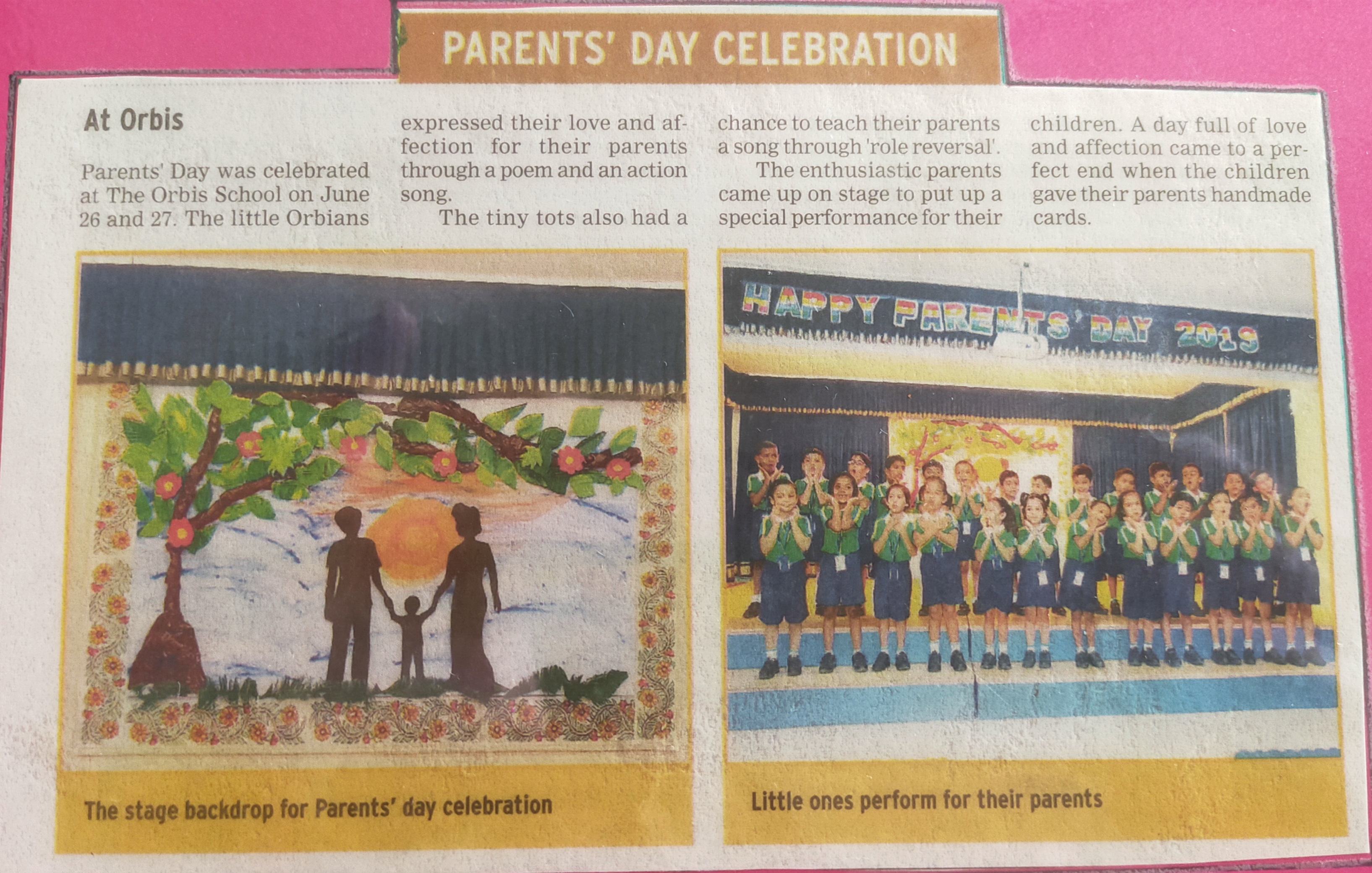 The Orbis School, Keshav Nagar Marks Parent's Day with Special Events