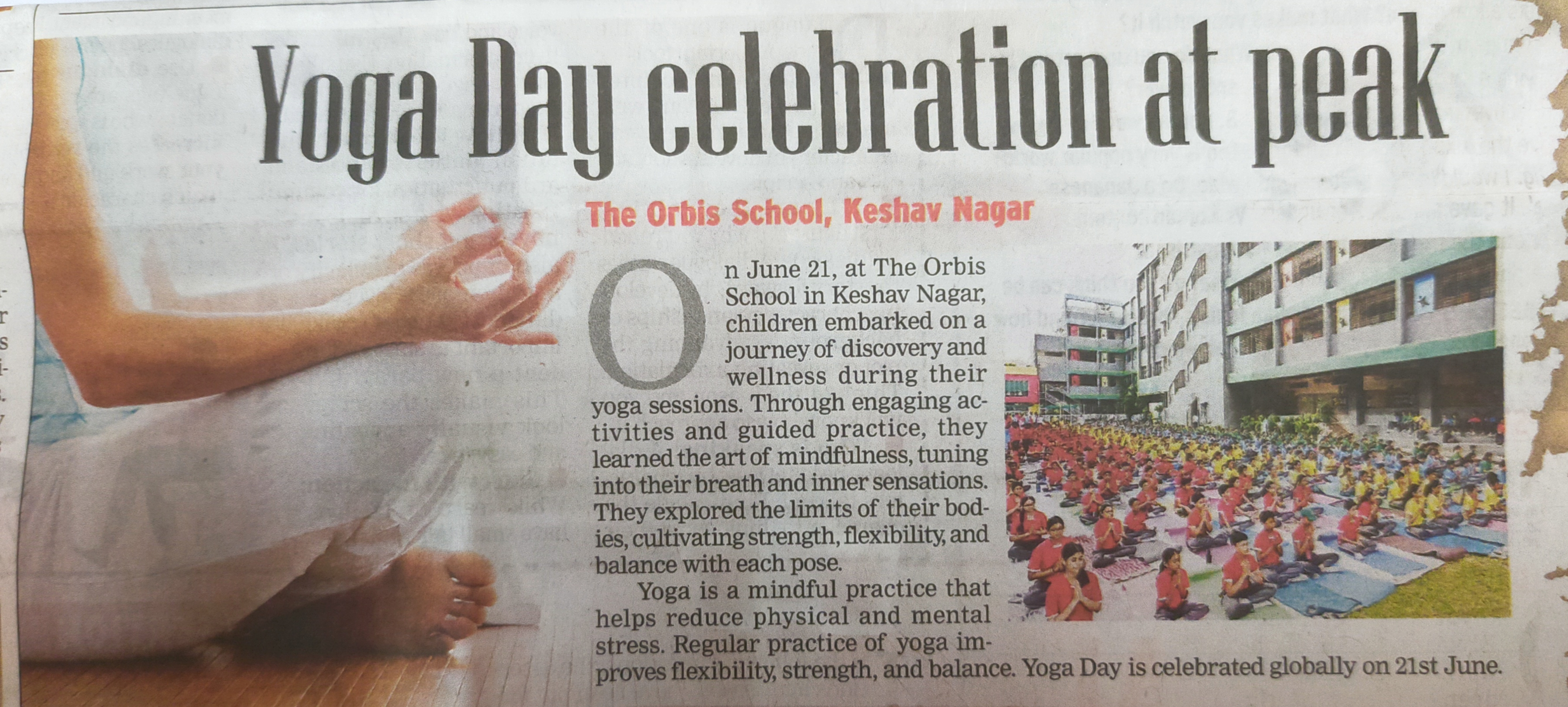 The Orbis School, Keshav Nagar celebrates International Yoga Day