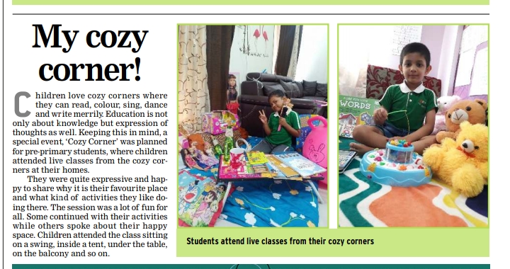 The Orbis School, Keshav Nagar: Pre-Primary Learners Create a Cozy Corner