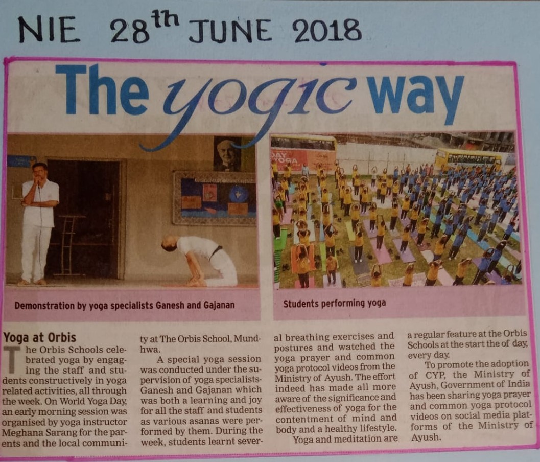 International Yoga Day Celebrated at The Orbis School, Keshav Nagar