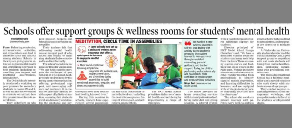 Schools offer support for students&#039; mental health -  Times of India, 07 Oct